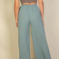 Drawstring Waist Wide Leg Minimalist Pants