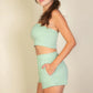 Simple Solid Color Tube Top And Shorts Two Piece Set