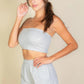 Simple Solid Color Tube Top And Shorts Two Piece Set