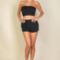 Simple Solid Color Tube Top And Shorts Two Piece Set