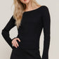 Long Sleeve Boat Neck Sweater