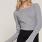 Long Sleeve Boat Neck Sweater