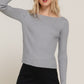 Long Sleeve Boat Neck Sweater