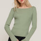 Long Sleeve Boat Neck Sweater