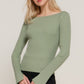 Long Sleeve Boat Neck Sweater