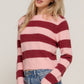 Long Slv Crew Neck Stripe Sweater