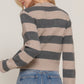 Long Slv Crew Neck Stripe Sweater