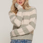 Long Slv Crew Neck Stripe Sweater