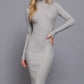 Long Sleeve High Neck Sweater Long Dress