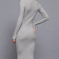 Long Sleeve High Neck Sweater Long Dress