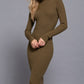 Long Sleeve High Neck Sweater Long Dress