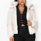 Insulated Zip-up Faux Fur Hooded Jacket