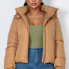 Insulated Zip-up Faux Fur Hooded Jacket