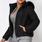 Insulated Zip-up Faux Fur Hooded Jacket