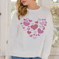 Hearts Hotfix Rhinestone Oversized Pullover