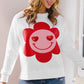 Smiley Flower Oversized Pullover