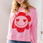 Smiley Flower Oversized Pullover