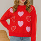 Heart Pattern With Pearl Embellished Sweatshirts