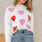 Heart Pattern With Pearl Embellished Sweatshirts