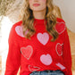 Heart Pattern With Pearl Embellished Sweatshirts