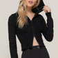 2-way zip closure sweater hoodie cardigan