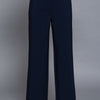 Back elastic straight woven long pants