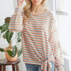 Striped Longsleeve Top With Ribbon