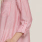 Long Slv Split Round Neck Stripe Woven Shirt