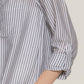 Long Slv Split Round Neck Stripe Woven Shirt