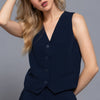 V-neckline W/front Button Closure Vest