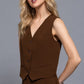 V-neckline W/front Button Closure Vest