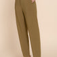 High Waist Pintuck Detail Long Pants