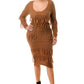 Knit Long Sleeve Fringe Dress