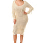 Knit Long Sleeve Fringe Dress