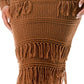 Knit Long Sleeve Fringe Dress