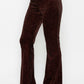 Glittery Flare High-rise Elastic Pants