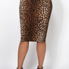 High-rise Banded Leopard Midi Skirt