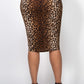 High-rise Banded Leopard Midi Skirt