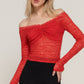 Off The Shoulder Stretch Lace Top