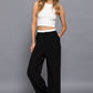 Contrast Waist Boxer Straight Long Pants