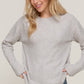 Long Slv Mock Neck Raised Seam Sweater