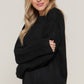 Long Slv Mock Neck Raised Seam Sweater