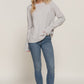 Long Slv Mock Neck Raised Seam Sweater