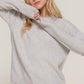 Long Slv Mock Neck Raised Seam Sweater