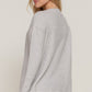 Long Slv Mock Neck Raised Seam Sweater