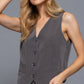 V-Neckline Pin Stripe Woven Vest