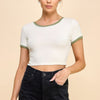 Contrast Reverse Stitch Ringer Top