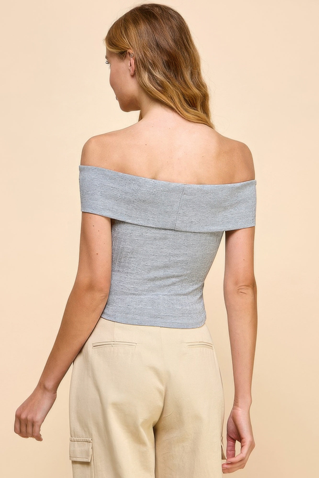 Off Shoulder Ribbed Top