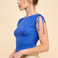 Ruching Shoulder Ribbed Top