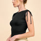 Ruching Shoulder Ribbed Top